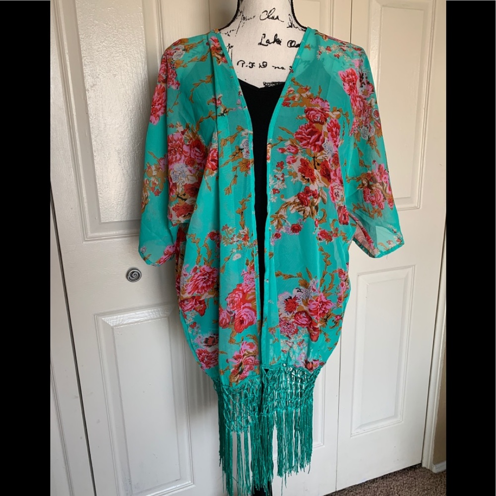 Make Floral Kimono Cardigan with Fringe
